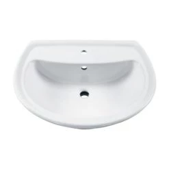 American Standard Cadet Pedestal Vitreous China Bathroom Sink with Pre-Drilled Single Faucet Hole - Pedestal Base Sold Separately