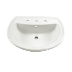 American Standard Cadet Pedestal Sink Only with 8" Centers, 24-1/2" Length and Overflow