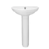 American Standard Ravenna Pedestal Bathroom Sink with Pedestal, Single Faucet Hole, 24-1/4" Length and Overflow