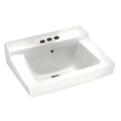 American Standard Declyn 18-1/2" Rectangular Vitreous China Wall Mounted Bathroom Sink with 3 Faucet Holes and Overflow