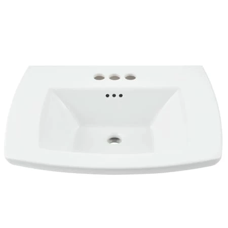 American Standard Edgemere 25" Fireclay Pedestal Bathroom Sink with 3 Faucet Holes at 4" Centers and Overflow - Less Pedestal