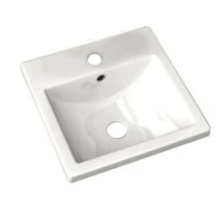 American Standard Studio Carre 16-3/8" Drop In Porcelain Bathroom Sink For Single Hole Faucets