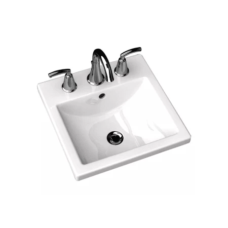 American Standard Studio Carre 16-3/8" Drop In Porcelain Bathroom Sink For Widespread Faucets - Image 3