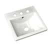 American Standard Studio Carre 16-3/8" Drop In Porcelain Bathroom Sink For Widespread Faucets