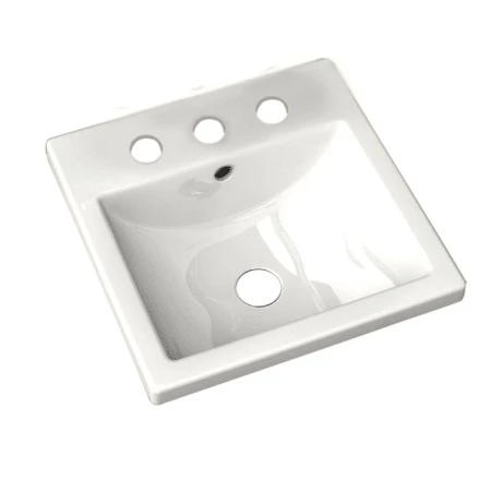 American Standard Studio Carre 16-3/8" Drop In Porcelain Bathroom Sink For Widespread Faucets