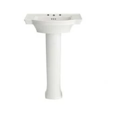 American Standard Estate 24" Pedestal Bathroom Sink with 3 Holes Drilled (4" Centers) and Overflow
