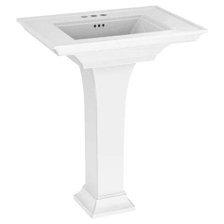 American Standard Town Square S 30" Rectangular Fireclay Pedestal Bathroom Sink with Overflow, 3 Faucet Holes at 4" Centers, and Pedestal with Right Height Technology - Image 2
