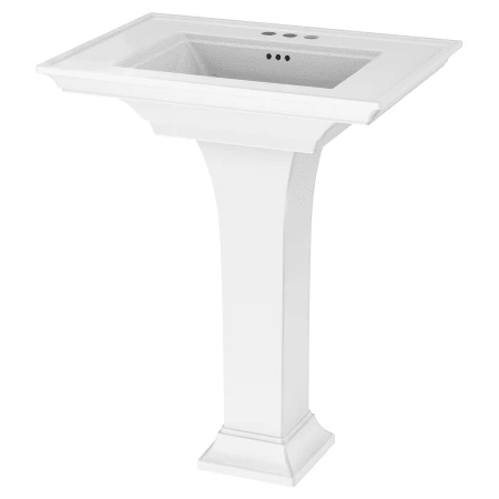 American Standard Town Square S 30" Rectangular Fireclay Pedestal Bathroom Sink with Overflow, 3 Faucet Holes at 4" Centers, and Pedestal with Right Height Technology - Image 3