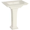 American Standard Town Square S 30" Rectangular Fireclay Pedestal Bathroom Sink with Overflow and Single Faucet Hole