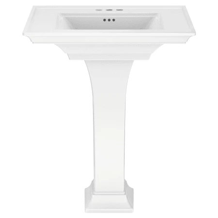 American Standard Town Square S 30" Rectangular Fireclay Pedestal Bathroom Sink with Overflow, 3 Faucet Holes at 4" Centers, and Pedestal with Right Height Technology