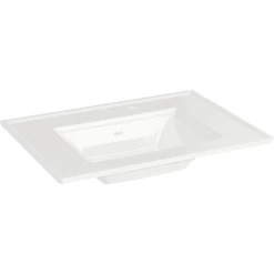American Standard Town Square S 31" Rectangular Vitreous China Deck Mounted Bathroom Sink with Overflow and 3 Faucets Holes at 8" Centers