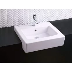 American Standard Boxe 19-3/4" Drop In Fireclay Bathroom Sink with Single Hole Faucet Mount