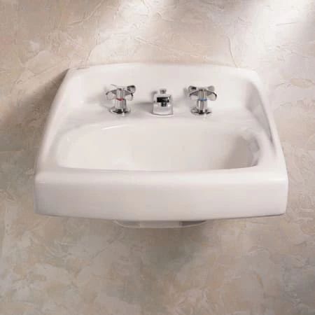 American Standard Lucerne 20-1/2" Wall Mounted Porcelain Bathroom Sink with 2 Pre-drilled Holes - Image 3