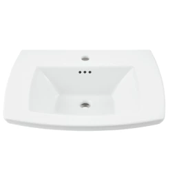 American Standard Edgemere 25" Fireclay Pedestal Bathroom Sink with Single Faucet Hole and Overflow - Less Pedestal