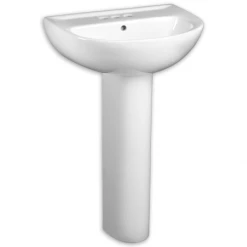 American Standard Evolution 24" Pedestal Vitreous China Bathroom Sink with Single Hole Faucet Mount