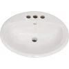 American Standard Aqualyn 20-3/8" Drop In Porcelain Bathroom Sink with 3 Holes Drilled at 8" Centers