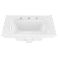 American Standard Town Square S 24" Rectangular Fireclay Drop In Bathroom Sink with Overflow and 3 Faucet Holes at 8" Centers