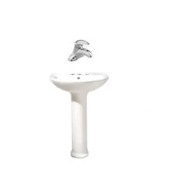American Standard Cadet Bathroom Package with Pedestal Sink and Centerset Bathroom Faucet
