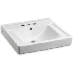 American Standard Decorum 20" Wall Mounted Bathroom Sink with EverClean Surface and Rear Overflow
