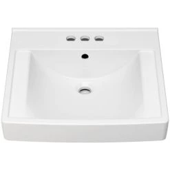 American Standard Decorum 21" Wall Mounted Bathroom Sink with Overflow, 3 Faucet Holes at 4" Centers, and EverClean Glaze