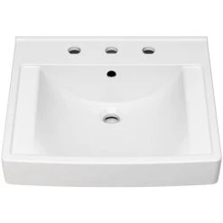American Standard Decorum 21" Wall Mounted Bathroom Sink with Overflow, 3 Faucet Holes at 8" Centers, and EverClean Glaze