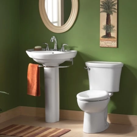 American Standard Ravenna Pedestal Bathroom Sink with Pedestal, Single Faucet Hole, 24-1/4" Length and Overflow - Image 2