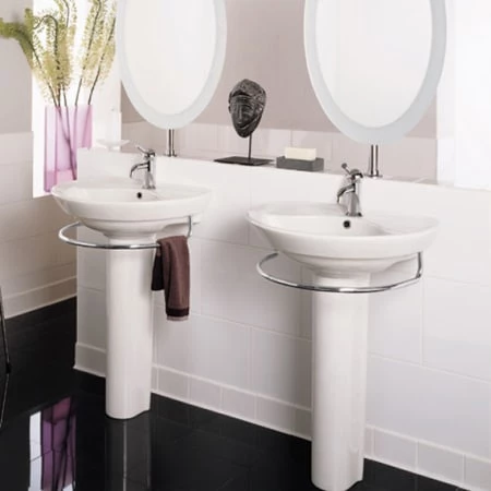 American Standard Ravenna Pedestal Bathroom Sink with Pedestal, Single Faucet Hole, 24-1/4" Length and Overflow - Image 3