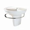 American Standard Ravenna Pedestal Bathroom Sink with Pedestal, Single Faucet Hole, 24-1/4" Length and Overflow