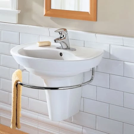 American Standard Ravenna Pedestal Bathroom Sink with Pedestal, Single Faucet Hole, 24-1/4" Length and Overflow - Image 3