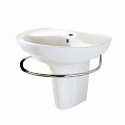 American Standard Ravenna Pedestal Bathroom Sink with Pedestal, 24-1/4" Length and Overflow