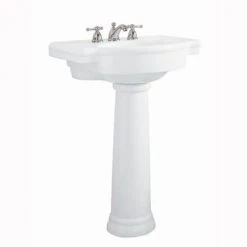 American Standard Retrospect Pedestal Bathroom Sink with Pedestal, 27" Length and Overflow