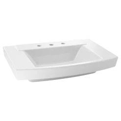 American Standard Townsend 24" Rectangular Fireclay Drop In Bathroom Sink with 3 Faucet Holes at 8" Centers and Overflow