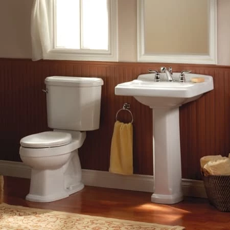 American Standard Portsmouth Pedestal Sink Only with Single Faucet Hole, 24-3/8" Length and Overflow - Image 2