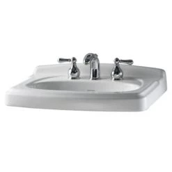 American Standard Portsmouth Pedestal Sink Only with 4" Centers, 24-3/8" Length and Overflow