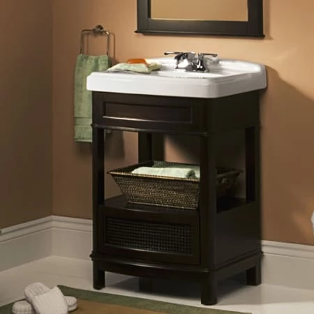 American Standard Portsmouth Pedestal Sink Only with 4" Centers, 24-3/8" Length and Overflow - Image 2