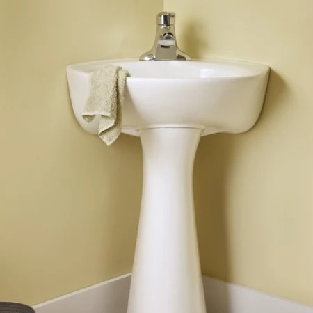American Standard Cornice Pedestal Bathroom Sink with Pedestal, 4" Centers, 15-1/2" Length and Overflow - Image 2