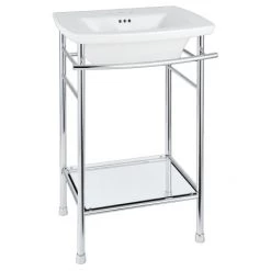 American Standard 25" Fireclay Console Bathroom Sink with 8" Faucet Centers and Polished Chrome Console