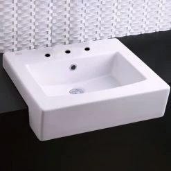 American Standard Boxe 19-3/4" Drop In Fireclay Bathroom Sink with 8" Centered Faucet Holes