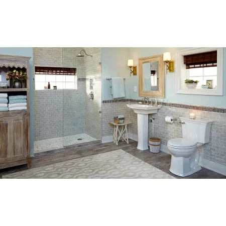 American Standard Estate 24" Pedestal Bathroom Sink Only with 1 Hole Drilled and Overflow - Image 4