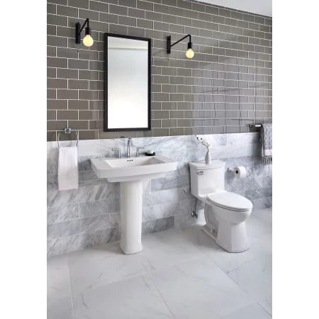 American Standard Townsend 30" Fireclay Pedestal Bathroom Sink with 3 Faucet Holes at 8" Centers and Overflow - Less Pedestal - Image 2